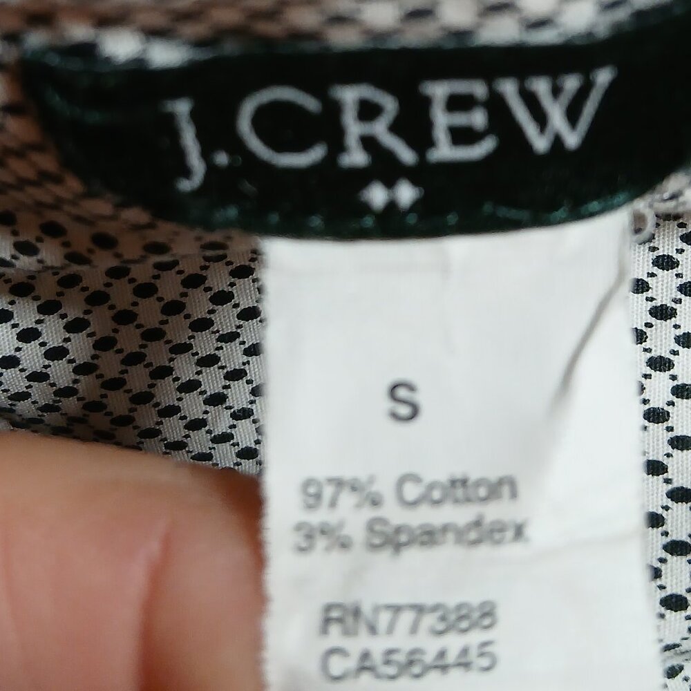 J. CREW Black/White Geometric Button-Down Shirt XS - Picture 6 of 8